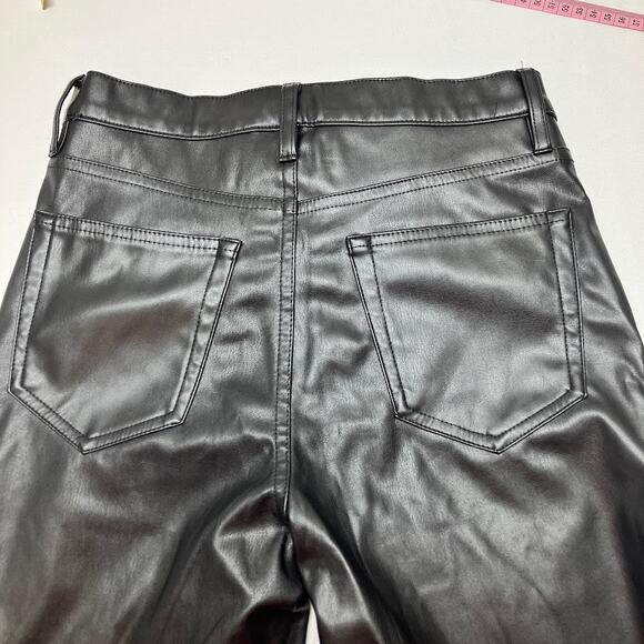 Altar'd State Black Vegan Faux Leather High Rise Straight Leg Pants Size 27/5 - Picture 6 of 9
